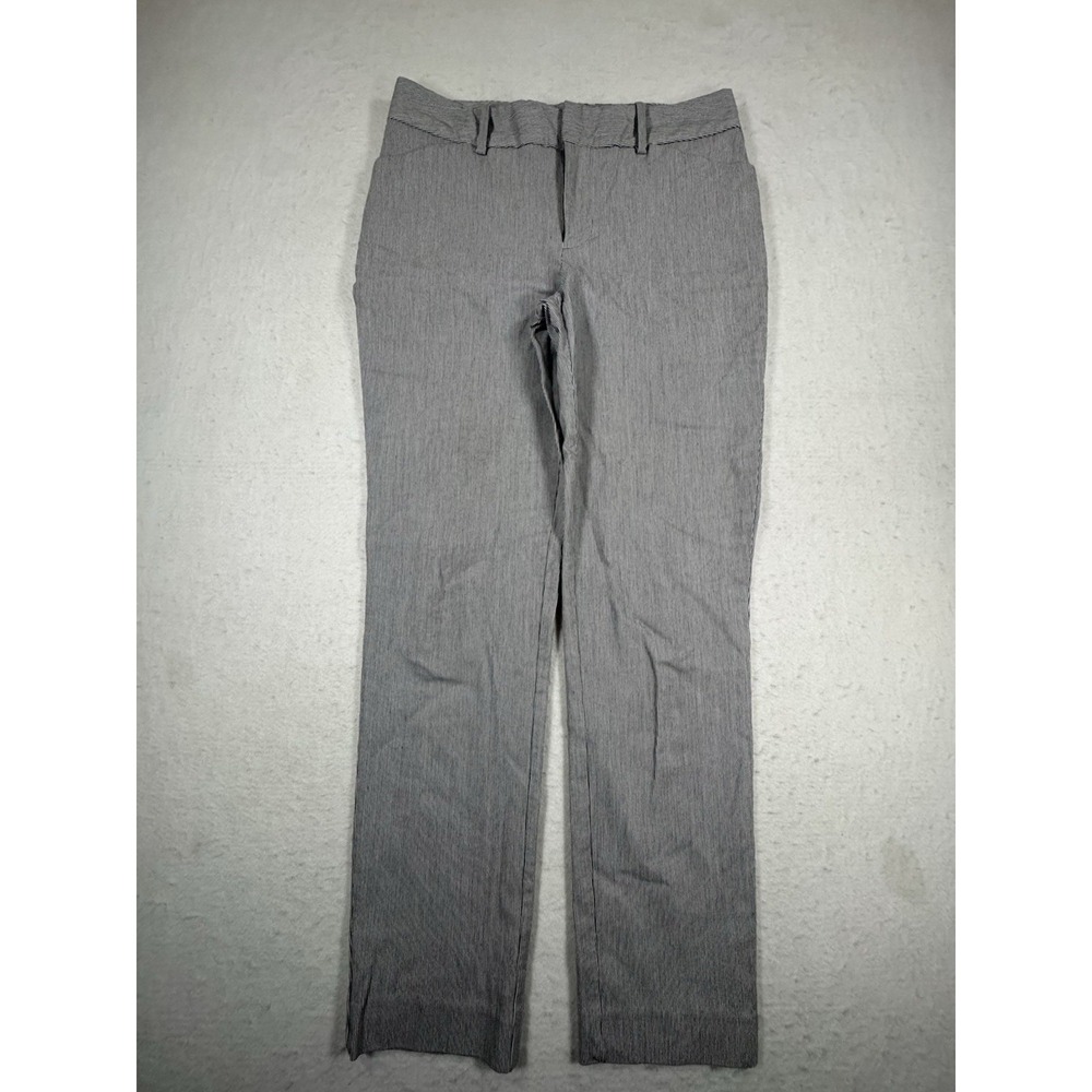A New Day Women's Stretch Dress‎ Pants Size 4 White/Black Pinstripe Slim Fit